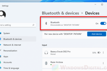 Turn on Bluetooth in Windows 11