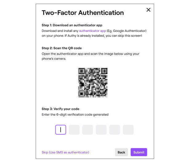 Twitch 2FA Two-Factor Authentication App