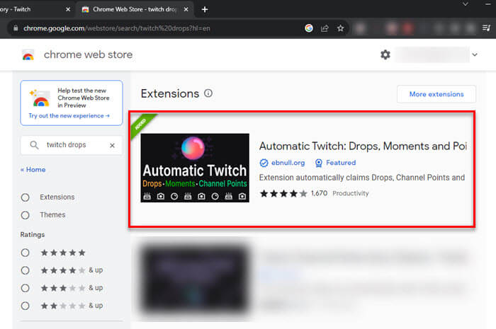 Twitch Drops without watching Chrome extension