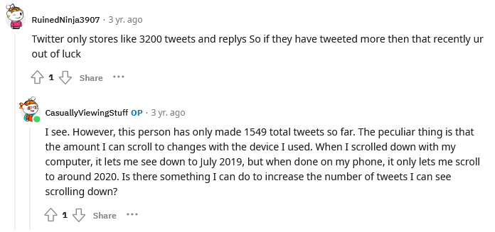 Twitter Scroll to Bottom Limit Reddit