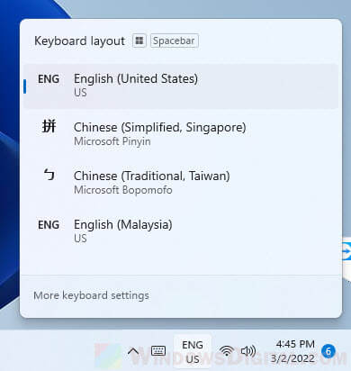 Type Chinese Windows 11