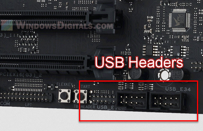 USB Headers on Motherboard