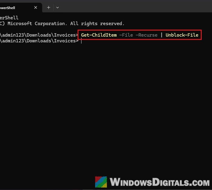 Unblock-File all files in folder PowerShell Windows 11