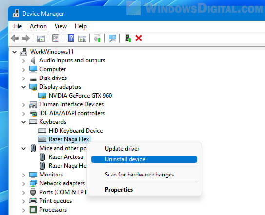 how to uninstall drivers on windows 11