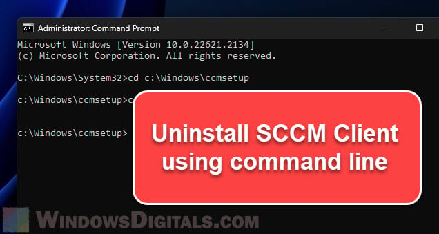Uninstall SCCM Client Manually in Windows 11 10 CMD