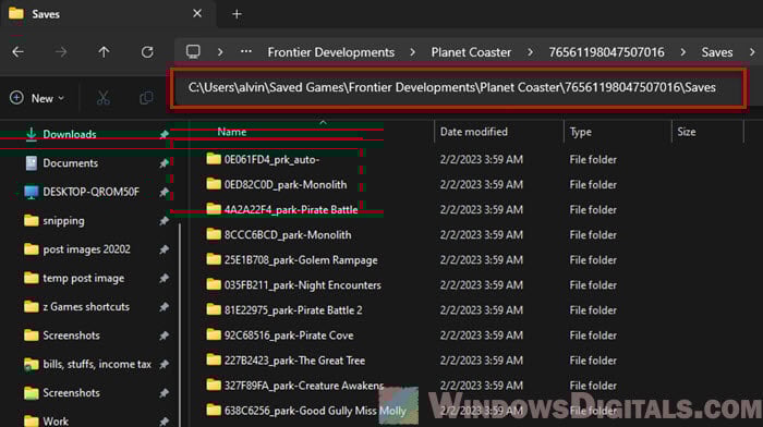 Uninstall save games Windows 11