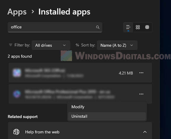 Uninstall suspicious app or program in Windows 11
