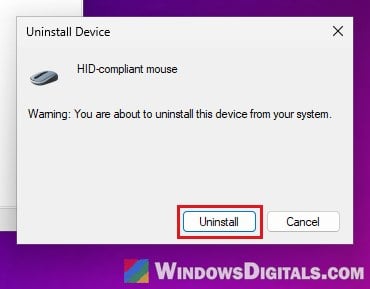Uninstall touchpad device Device Manager Windows 11