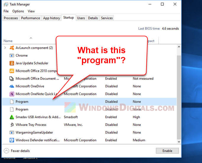 Unknown Program Windows 11 Task Manager Startup Tab
