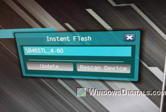 Update BIOS firmware by instant flash