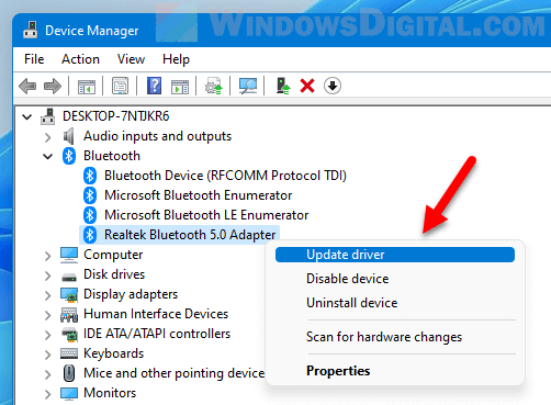 Update Bluetooth Driver Windows 11