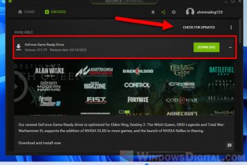 Update NVIDIA graphics driver Windows 11