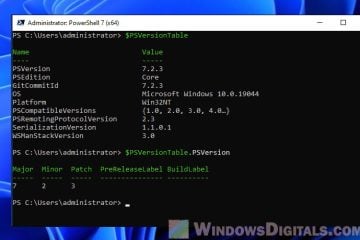 Update PowerShell 7 in Windows 11 with command line