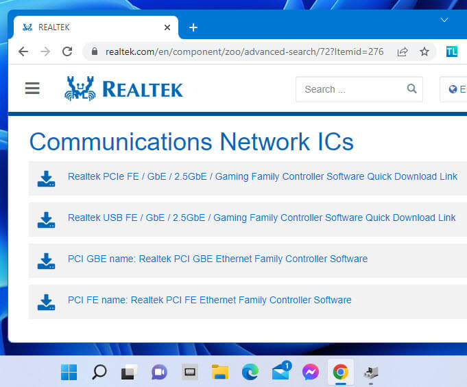 Update Realtek Ethernet Wireless LAN Driver Windows 11