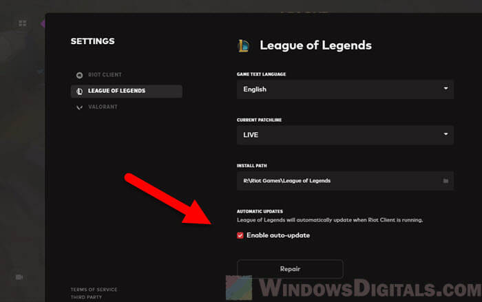Update TFT League of Legends