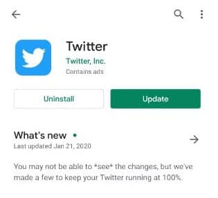 Update Twitter Android iPhone