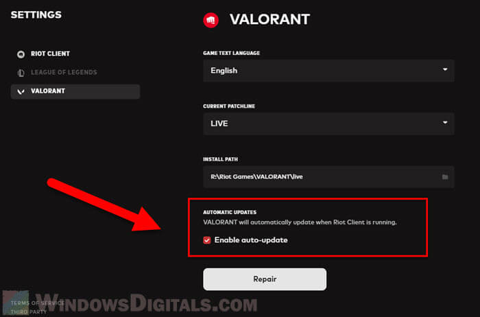 Update Valorant Val 3 Error