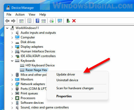 Update keyboard driver Windows 11