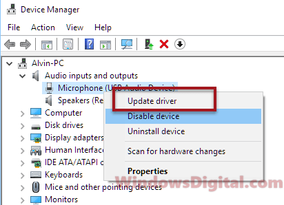 Update microphone driver