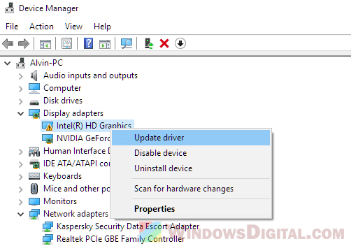 Update onboard integrated graphics driver