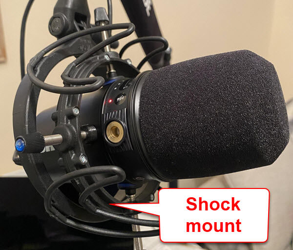 Use a shock mount to stop mic from picking up keyboard noise