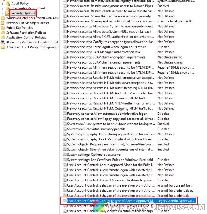User Account Control Configure type of Admin Approval Mode policy Windows 11