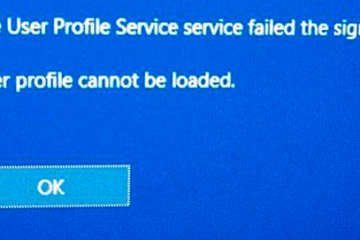User profile service failed the logon Windows 10 cannot be loaded