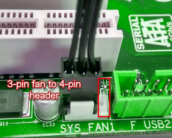 Using a 3-pin fan on a 4-pin header