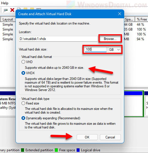 VHD vs VHDX