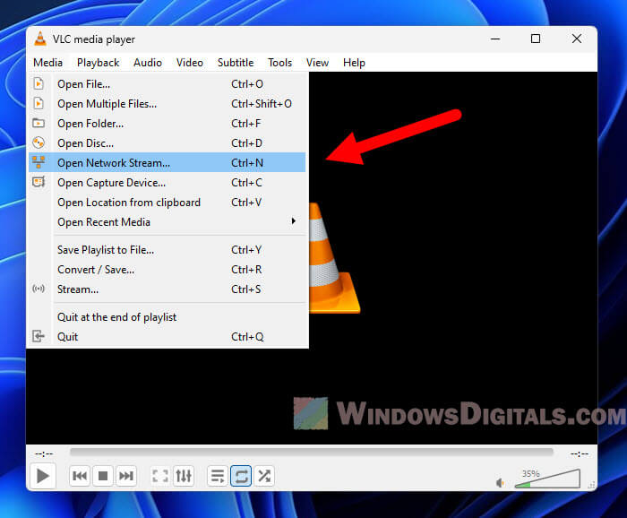 VLC Open Network Stream