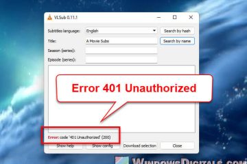 VLC VLSub Error Code 401 Unauthorized 200