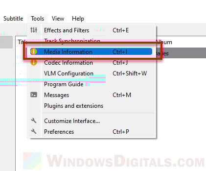 VLC media information