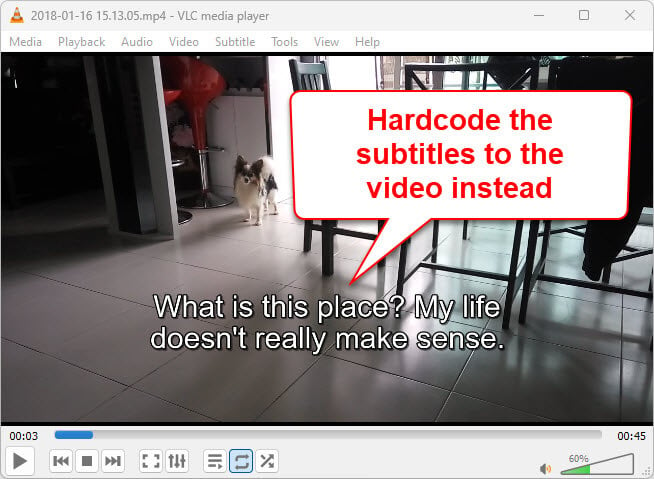 VLC subtitles not working Chromecast