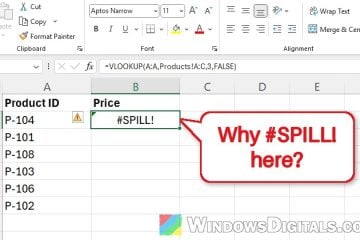 VLOOKUP Returns a #SPILL! Error in Excel, Why?