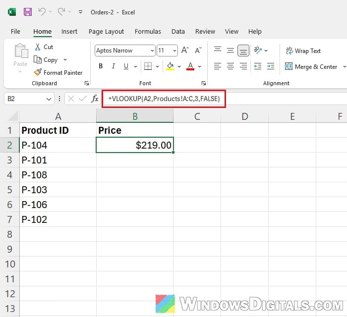 VLOOKUP single cell lookup value fixes SPILL Excel