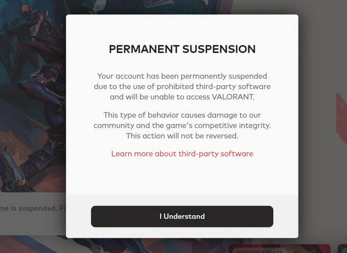 Valorant Account Ban or Suspension VAL 3 Error