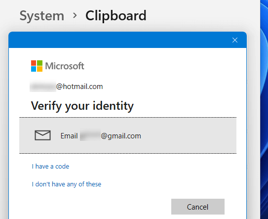 Verify your identity Windows 11