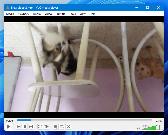 Video before rotate in VLC