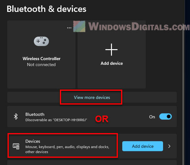 View all Bluetooth devices in Windows