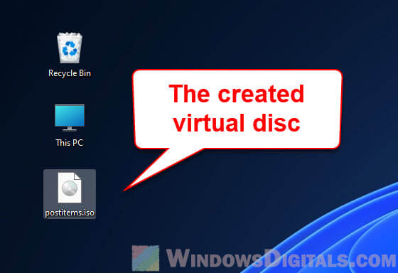 Virtual CD in ISO format Windows 11
