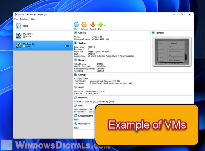 Virtualbox Virtual Machines Windows 11
