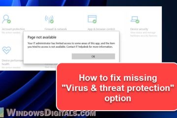 Virus and Threat Protection Missing in Windows 11