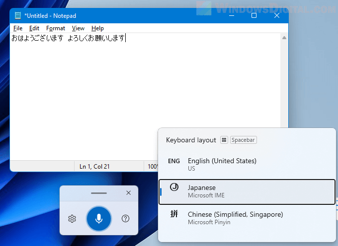 Voice typing Windows 11 other languages