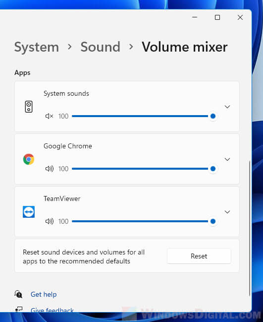 Volume Mixer Windows 11