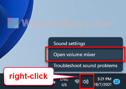 Volume mixer control settings Windows 11