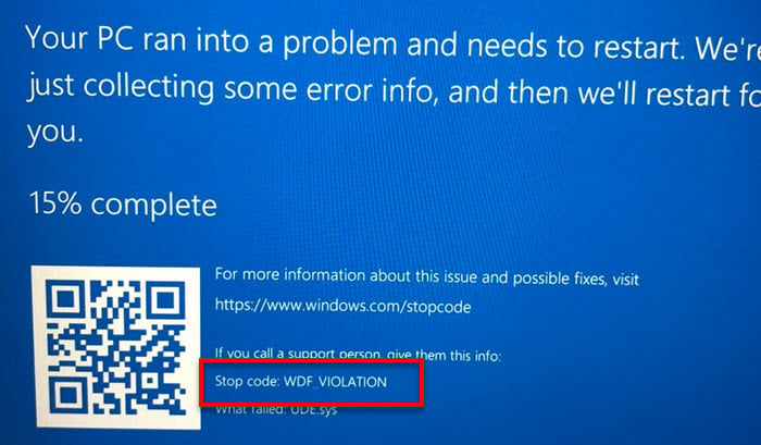 WDF_Violation Blue screen of death