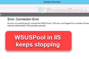 WSUS Application Pool Keeps Stopping