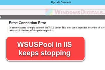 WSUS Application Pool Keeps Stopping