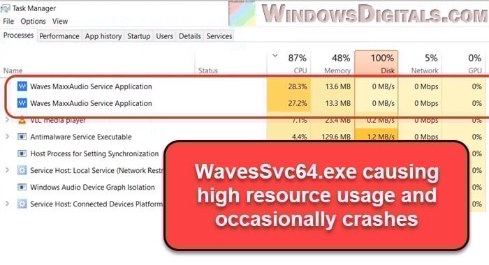 Wavessvc64.exe High CPU and Memory Usage in Windows 11