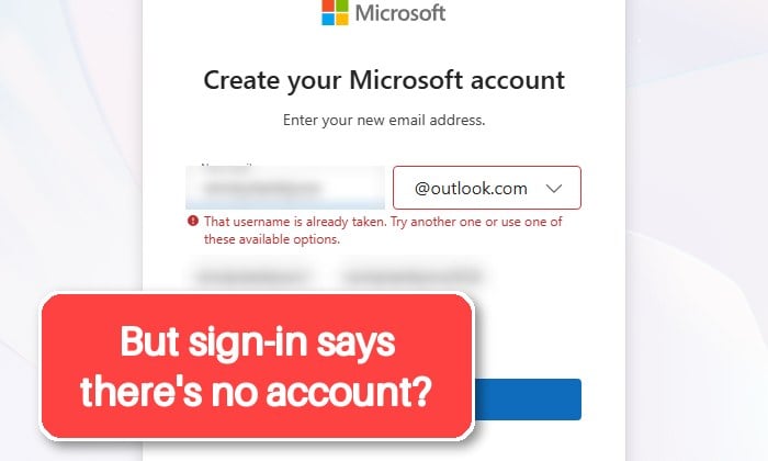 "We Couldn't Find an Account With That Username" but Email Is Already in Use